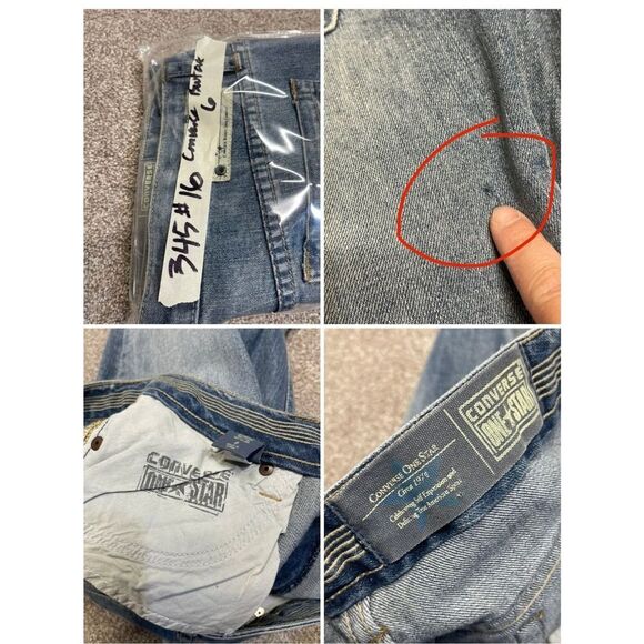 Converse one star womens bootcut jeans sz 6 mid rise blue jeans retro Y2K - Picture 11 of 12